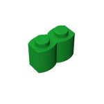 Brick Special 1 x 2 Palisade - aka Log #30136 - 28-Green