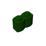 Brick Special 1 x 2 Palisade - aka Log #30136 - 141-Dark Green