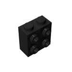 Brick Special 1 x 2 x 1 2/3 with Four Studs on One Side #22885 - 26-Black