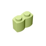 Brick Special 1 x 2 Palisade - aka Log #30136 - 326-Yellowish Green