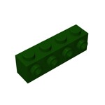 Brick Special 1 x 4 with 4 Studs on One Side #30414 - 141-Dark Green