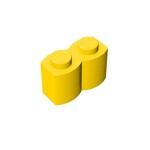 Brick Special 1 x 2 Palisade - aka Log #30136 - 24-Yellow