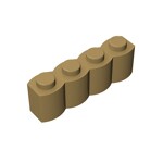 Brick Special 1 x 4 Palisade - aka Log #30137 - 138-Dark Tan
