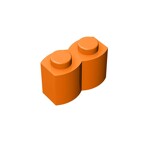 Brick Special 1 x 2 Palisade - aka Log #30136 - 106-Orange