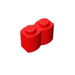 Brick Special 1 x 2 Palisade - aka Log #30136 - 21-Red