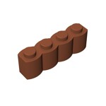 Brick Special 1 x 4 Palisade - aka Log #30137 - 38-Dark Orange