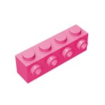 Brick Special 1 x 4 with 4 Studs on One Side #30414 - 221-Dark Pink