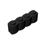 Brick Special 1 x 4 Palisade - aka Log #30137 - 26-Black