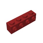 Brick Special 1 x 4 with 4 Studs on One Side #30414 - 154-Dark Red