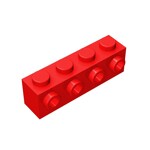 Brick Special 1 x 4 with 4 Studs on One Side #30414 - 21-Red