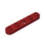 Technic Plate 1 x 5 with Smooth Ends, 4 Studs and Centre Axle Hole #32124 - 154-Dark Red