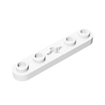 Technic Plate 1 x 5 with Smooth Ends, 4 Studs and Centre Axle Hole #32124 - 1-White