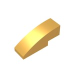 Slope Curved 3 x 1 No Studs #50950 - 297-Pearl Gold