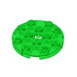 Plate Round 4 x 4 with Pin Hole #60474 - 48-Trans-Green