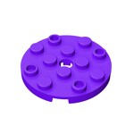 Plate Round 4 x 4 with Pin Hole #60474 - 268-Dark Purple