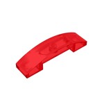 Slope Curved 4 x 1 Double with No Studs #93273  - 41-Trans-Red