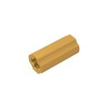 Technic Axle Connector Smooth [with x Hole + Orientation] #59443 - 297-Pearl Gold