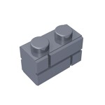 Brick Special 1 x 2 with Masonry Brick Profile #98283  - 315-Flat Silver