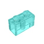 Brick Special 1 x 2 with Masonry Brick Profile #98283  - 42-Trans-Light Blue