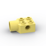 Brick Special 2 x 2 With Pin Hole Rotation Joint Socket #48169 - 226-Bright Light Yellow