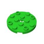 Plate Round 4 x 4 with Pin Hole #60474 - 37-Bright Green