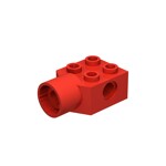 Brick Special 2 x 2 With Pin Hole Rotation Joint Socket #48169 - 21-Red