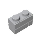 Brick Special 1 x 2 with Masonry Brick Profile #98283  - 194-Light Bluish Gray