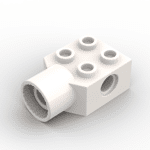 Brick Special 2 x 2 With Pin Hole Rotation Joint Socket #48169 - 1-White