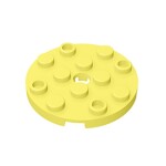 Plate Round 4 x 4 with Pin Hole #60474 - 226-Bright Light Yellow