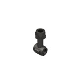 Bar 1L With Top Stud And 2 Side Studs (Connector Perpendicular) #92690 - 316-Titanium Metallic