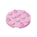 Plate Round 4 x 4 with Pin Hole #60474 - 222-Bright Pink