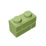Brick Special 1 x 2 with Masonry Brick Profile #98283  - 330-Olive Green