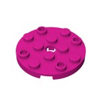 Plate Round 4 x 4 with Pin Hole #60474 - 124-Magenta