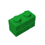 Brick Special 1 x 2 with Masonry Brick Profile #98283  - 28-Green
