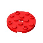 Plate Round 4 x 4 with Pin Hole #60474 - 21-Red
