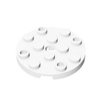 Plate Round 4 x 4 with Pin Hole #60474 - 1-White