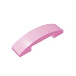 Slope Curved 4 x 1 Double with No Studs #93273  - 222-Bright Pink