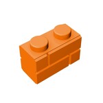 Brick Special 1 x 2 with Masonry Brick Profile #98283  - 106-Orange