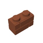 Brick Special 1 x 2 with Masonry Brick Profile #98283  - 38-Dark Orange