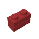 Brick Special 1 x 2 with Masonry Brick Profile #98283  - 154-Dark Red