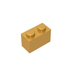 Brick 1 x 2 #3004 - 297-Pearl Gold