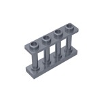 Fence Spindled 1 x 4 x 2 - 4 Top Studs #15332  - 315-Flat Silver