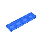 Tile 1 x 4 with Groove #2431  - 43-Trans-Dark Blue