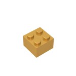 Brick 2 x 2 #3003 - 297-Pearl Gold