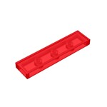 Tile 1 x 4 with Groove #2431  - 41-Trans-Red