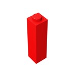 Brick 1 x 1 x 3 #14716 - 21-Red