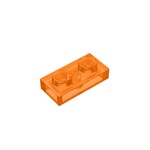 Plate 1 x 2 #3023 - 182-Trans-Orange