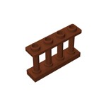 Fence Spindled 1 x 4 x 2 - 4 Top Studs #15332  - 192-Reddish Brown