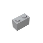 Brick 1 x 2 #3004 - 194-Light Bluish Gray