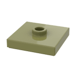 Plate Special 2 x 2 with Groove and Center Stud (Jumper) #87580 - 330-Olive Green